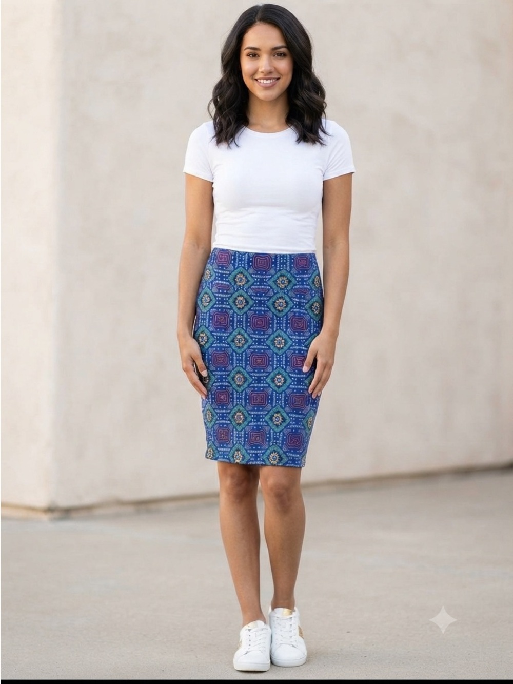 LuLaRoe Blue Patterned Women's Skirt